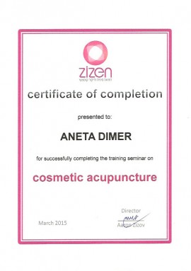 Certyfikat Aneta Dimer